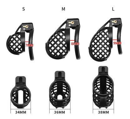 Black Mesh Pattern Chastity Cage