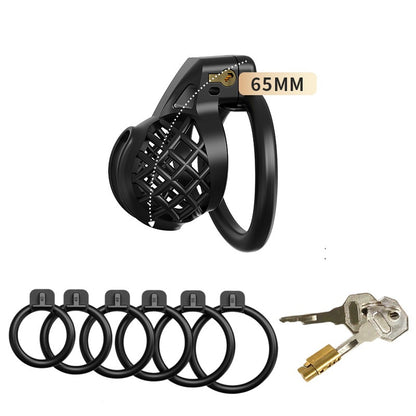 Black Mesh Pattern Chastity Cage