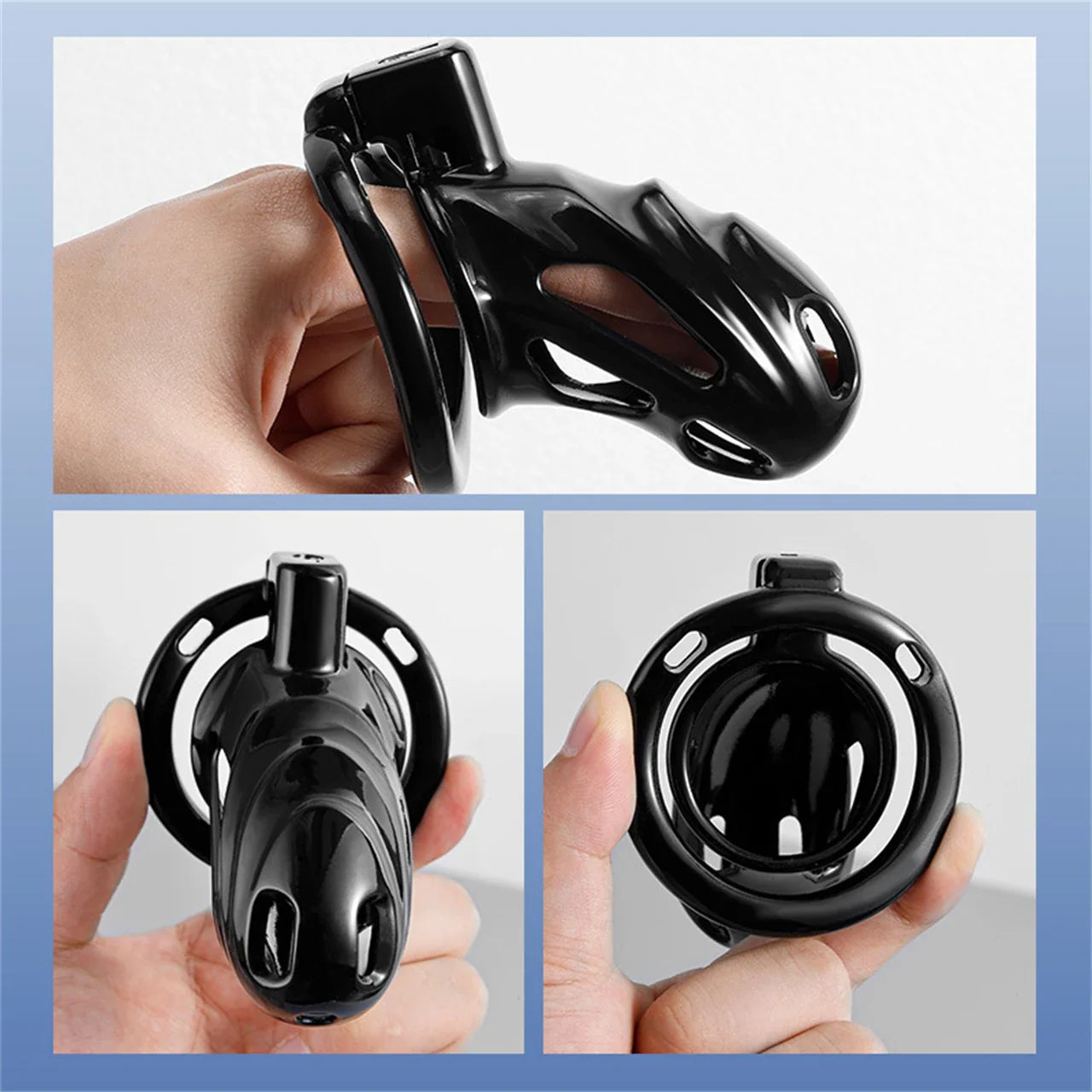 Black Metal Chastity Cage