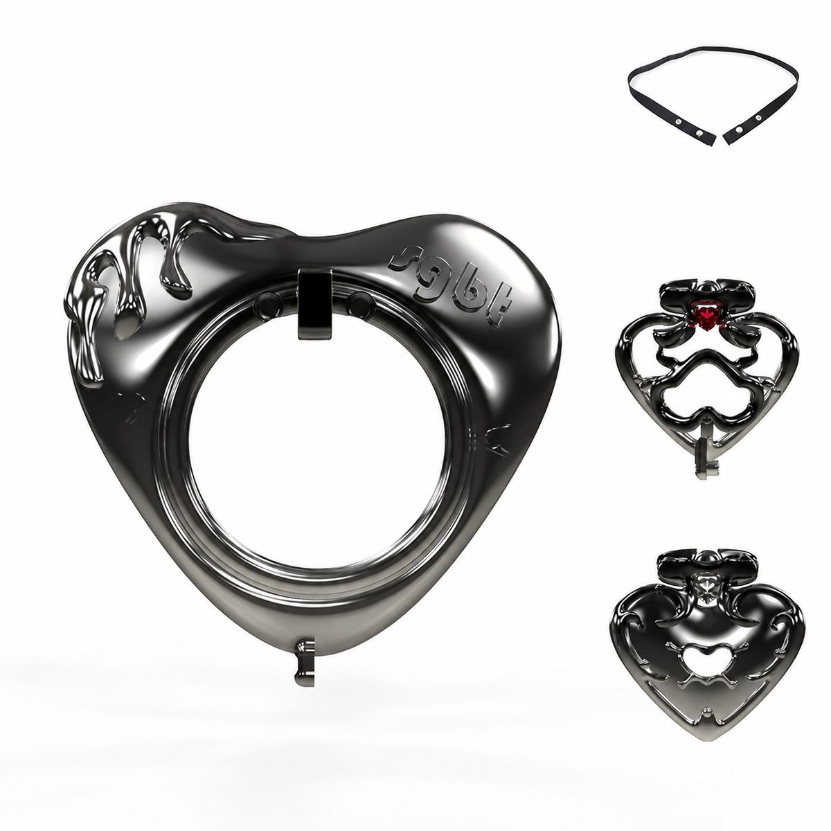 Black Spade full set illustration with base frame, flat plate, ball support front and support strap