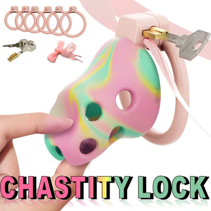 Breathable Soft Rubber Chastity Cage 9