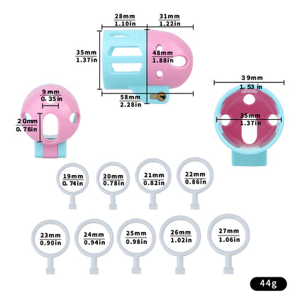 Bullet-shaped Ringless Chastity Cage