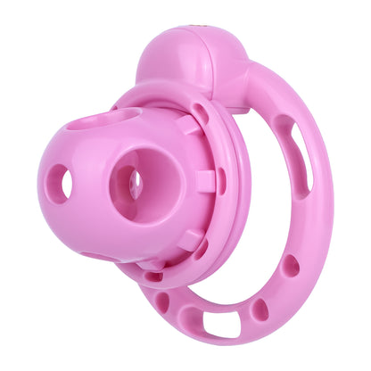 Pink Candy Heart chastity cage, regular style front view