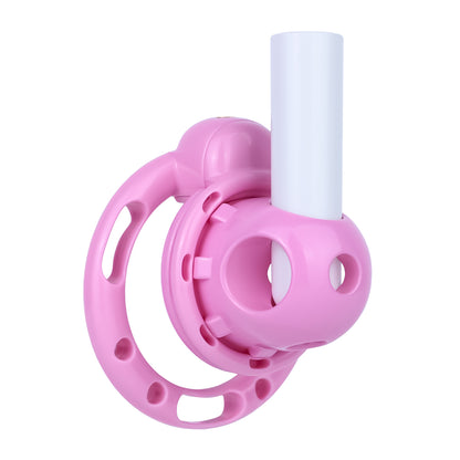 Pink Candy Heart vibrating chastity cage with removable vibrator