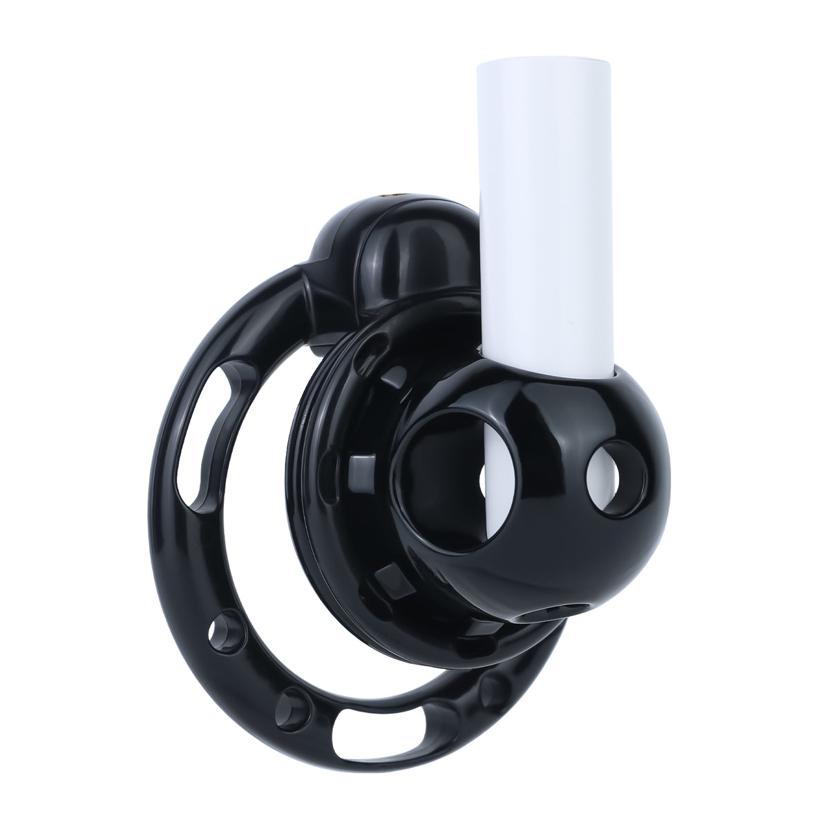 Black Candy Heart vibrating chastity cage with removable vibrator