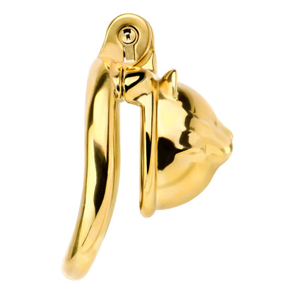 Cat Face Smallest Chastity Cage -golden cage 2