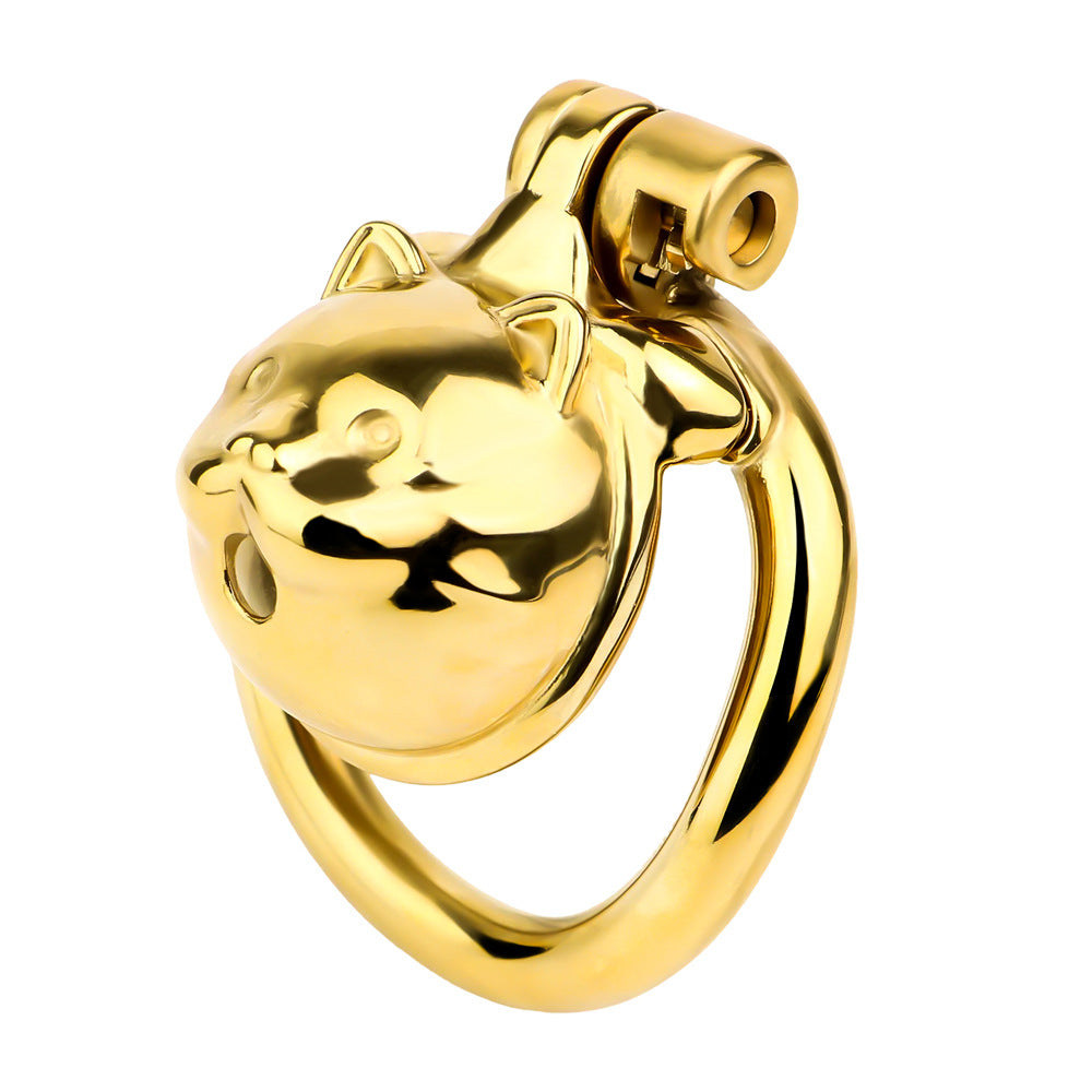 Cat Face Smallest Chastity Cage -golden cage -13