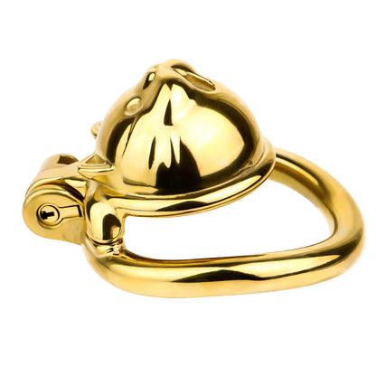 Cat Face Smallest Chastity Cage -golden cage -17