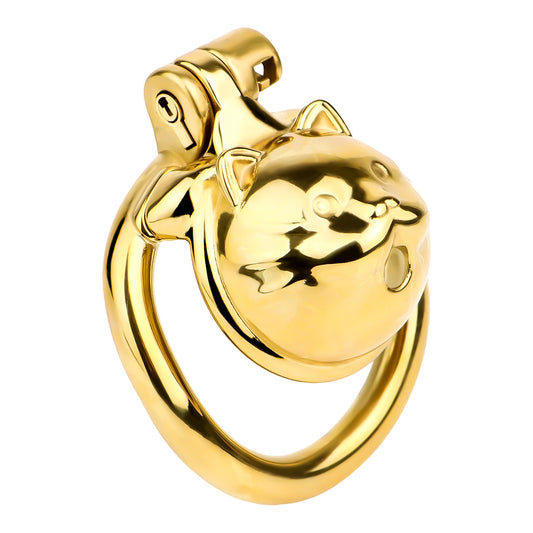 Cat Face Smallest Chastity Cage -golden cage