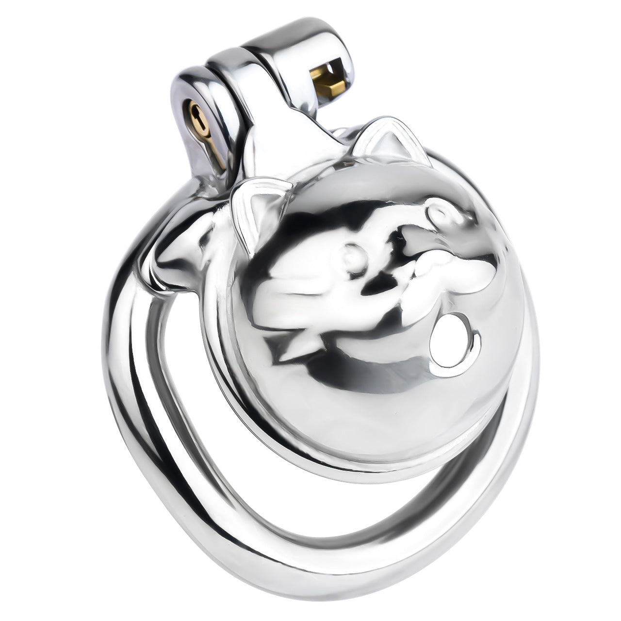 Cat Face Smallest Chastity Cage -silver  cage3