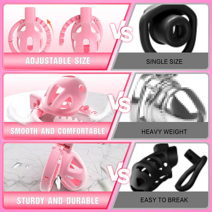 Chastity Cage with 8 Adjustable Cock Ring