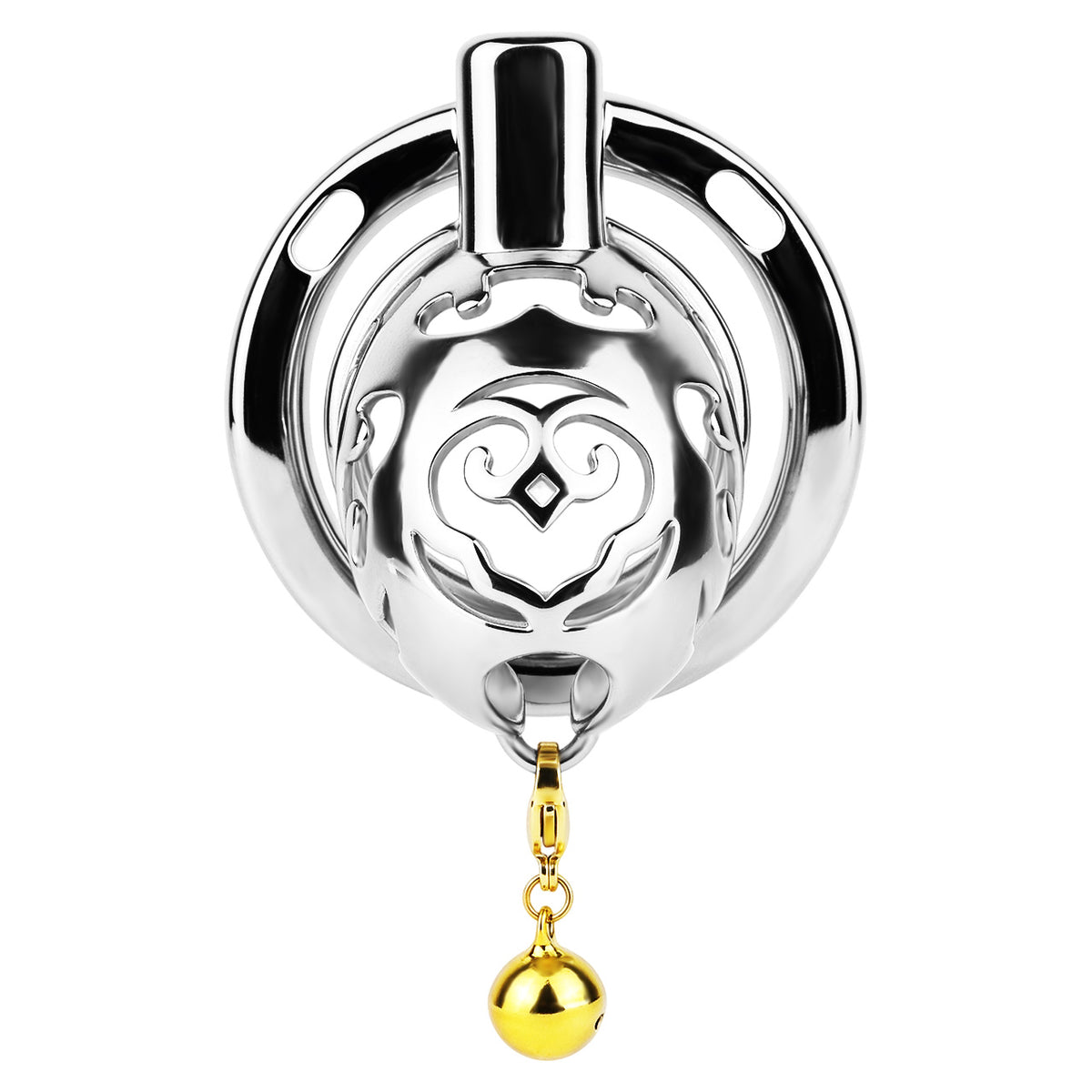 Cloud Bell Metal Chastity Cage L cage front view