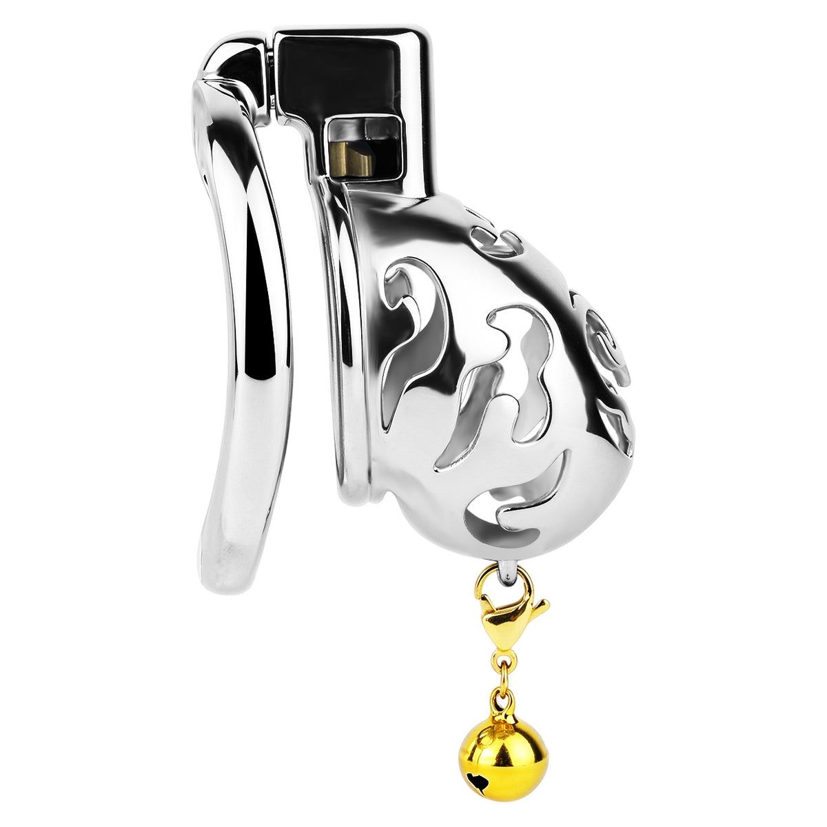 Cloud Bell Metal Chastity Cage L cage side profile