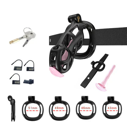 Mamba Chastity Cage With Belt and Urethal