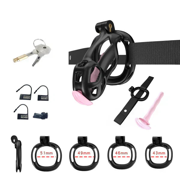 Mamba Chastity Cage With Belt and Urethal