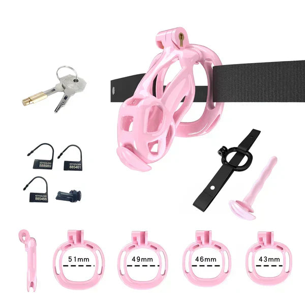 Mamba Chastity Cage With Belt and Urethal