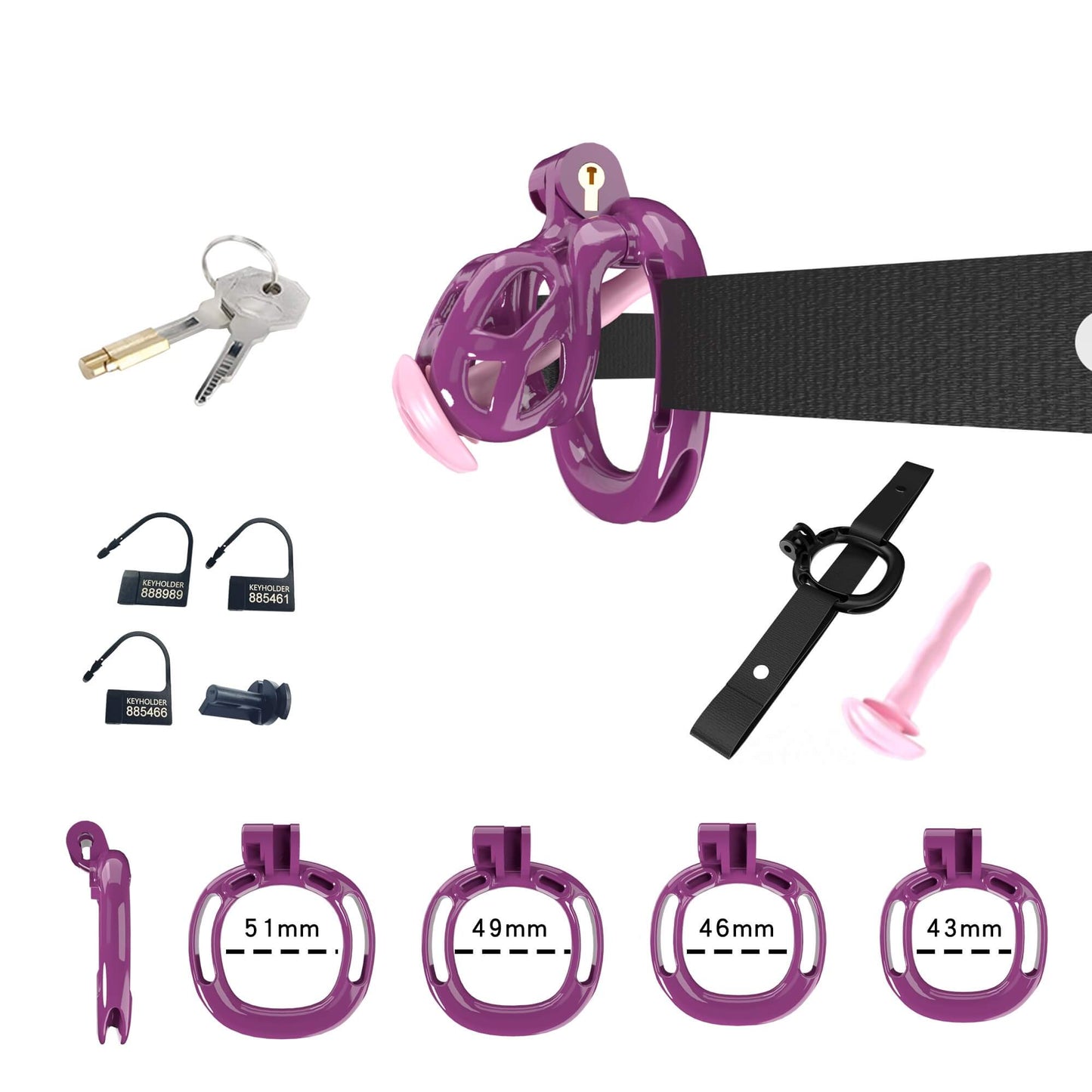 Mamba Chastity Cage With Belt and Urethal