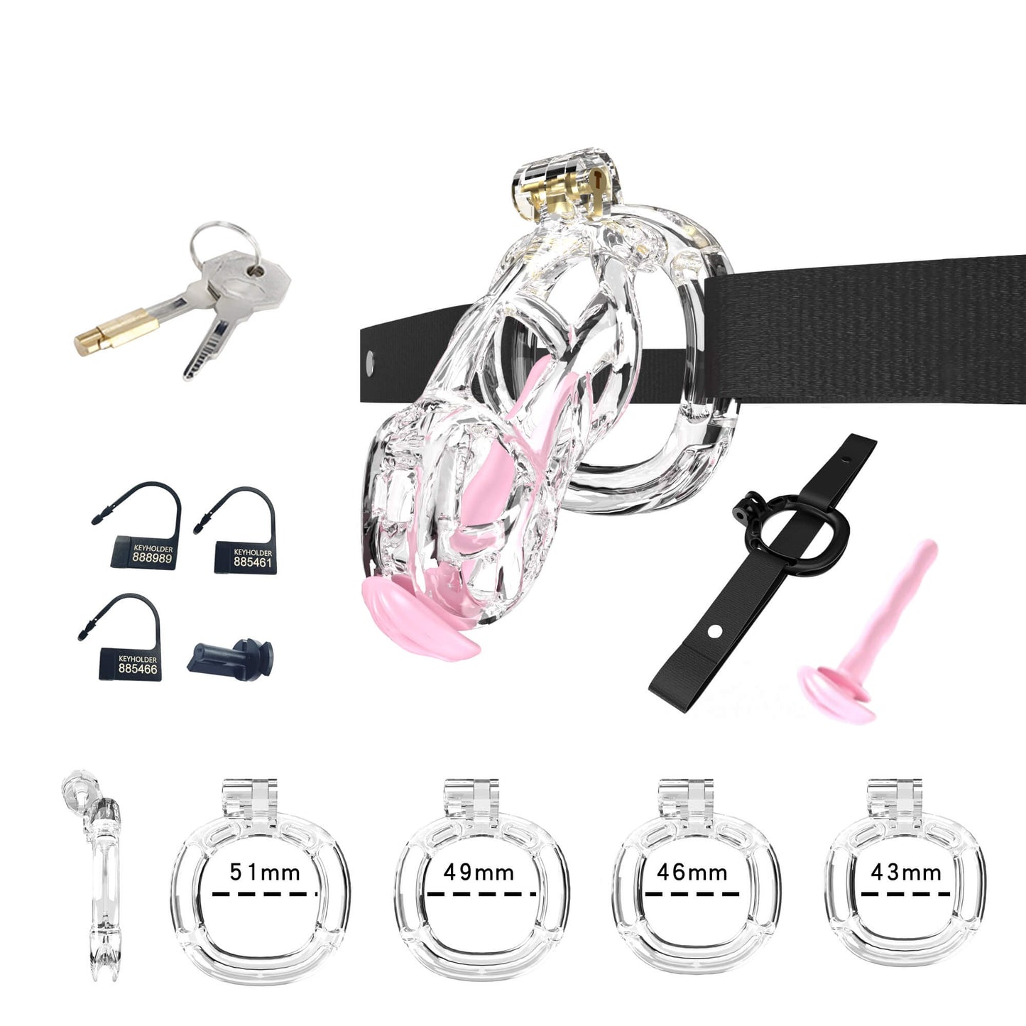 Mamba Chastity Cage With Belt and Urethal