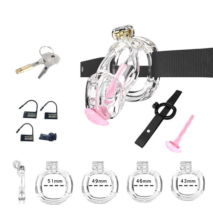 Mamba Chastity Cage With Belt and Urethal