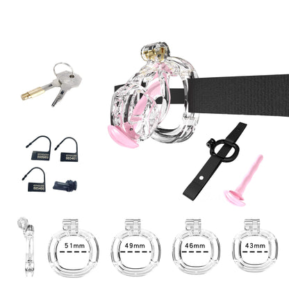 Mamba Chastity Cage With Belt and Urethal