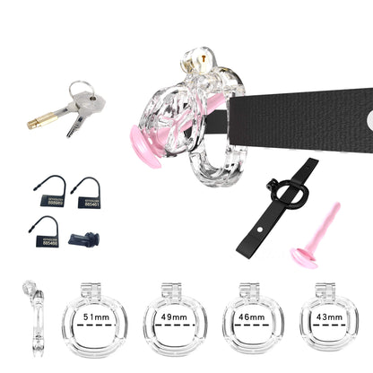 Mamba Chastity Cage With Belt and Urethal