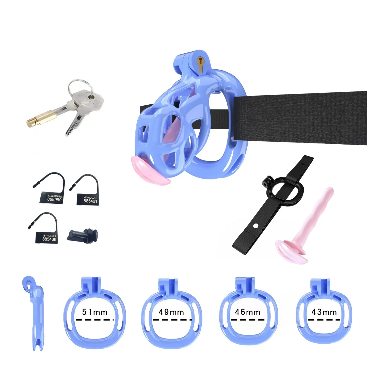 Mamba Chastity Cage With Belt and Urethal