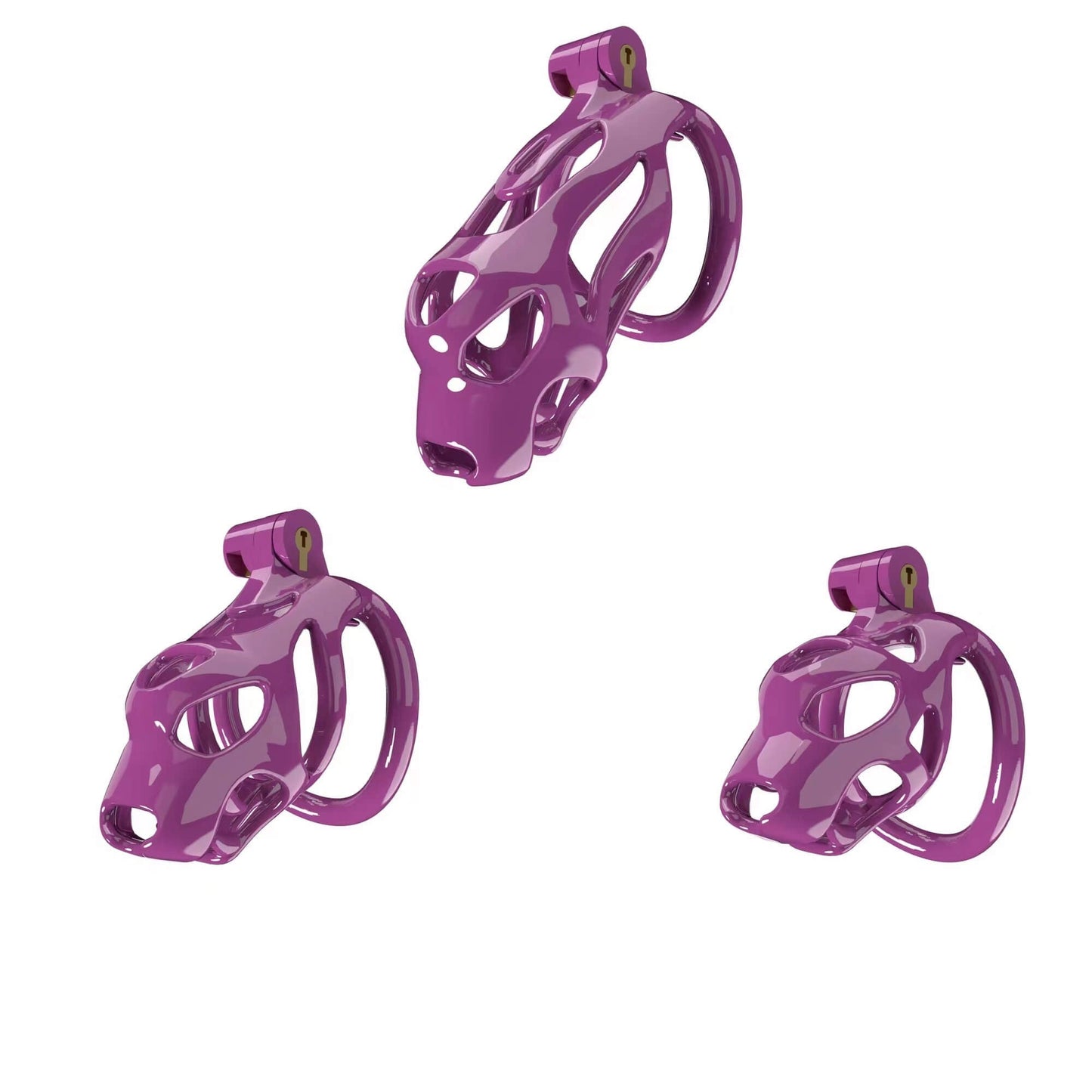 Cobra Dog Head Chastity Device With 4 Rings