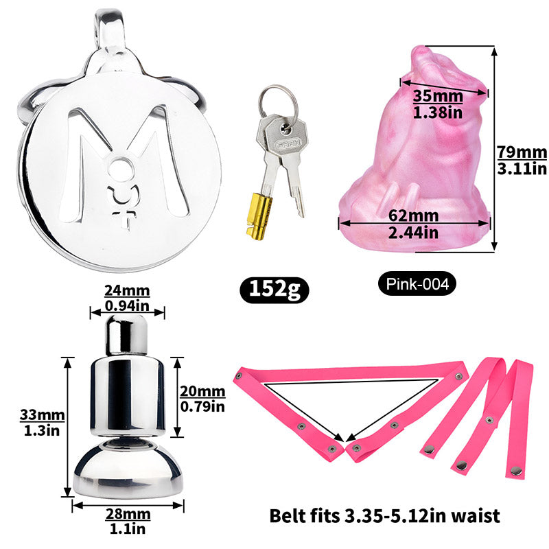 Inverted Chastity Cage - Cock Block Device With Monster Dildo