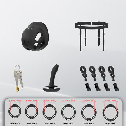 Compact Silicone Vibrating Chastity Cage