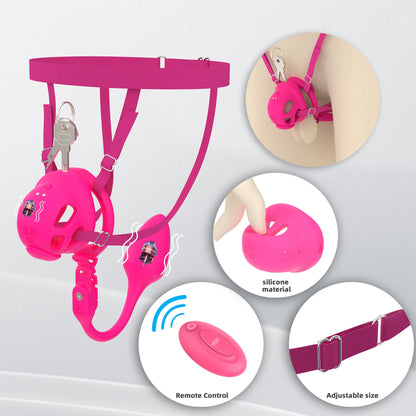 Compact Silicone Vibrating Chastity Cage