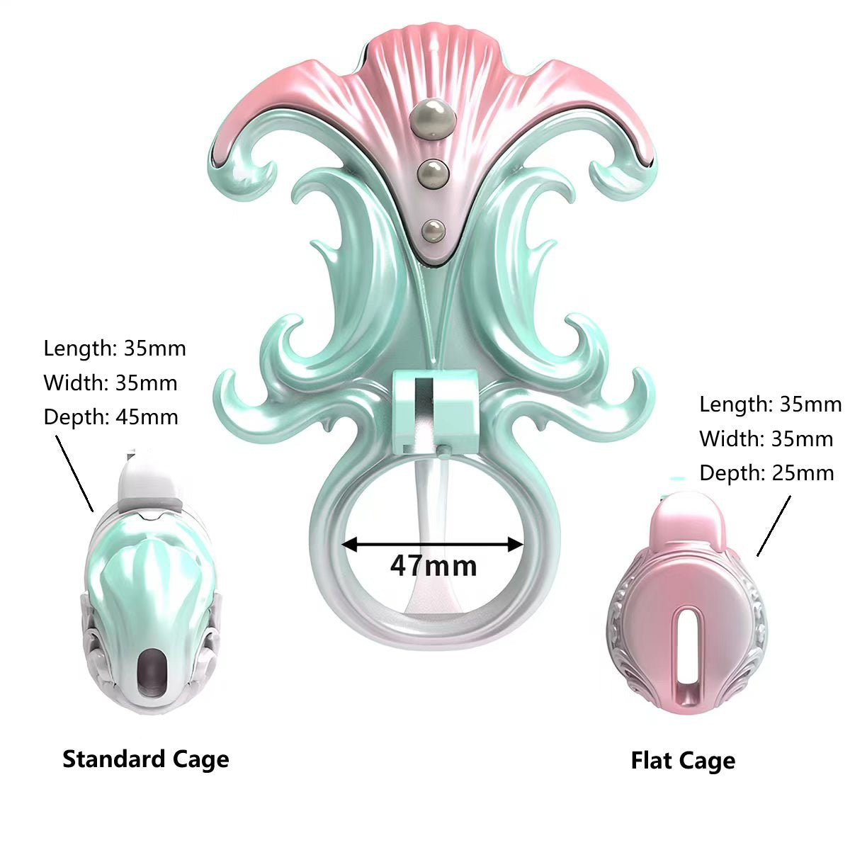 Coral Whisper Chastity Cage