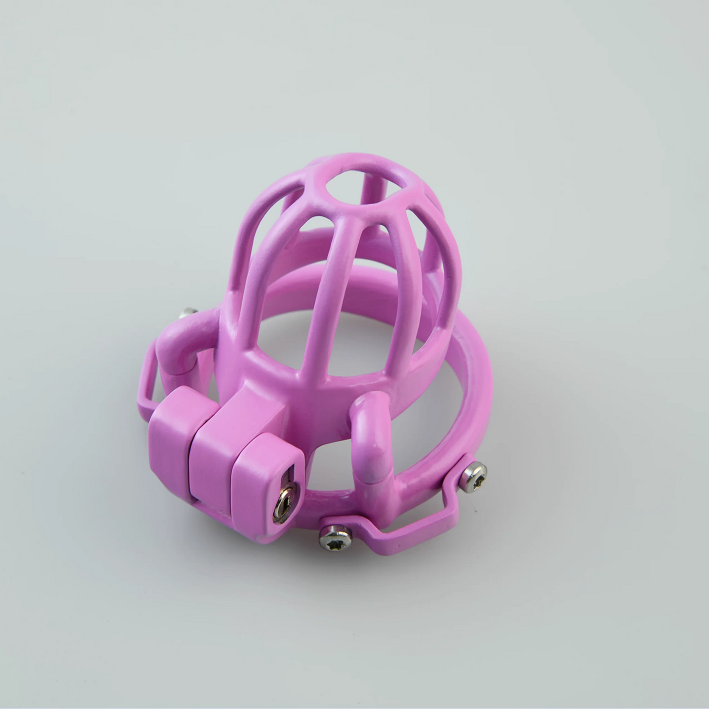 Custom Pink Steel Cock Cage - 2