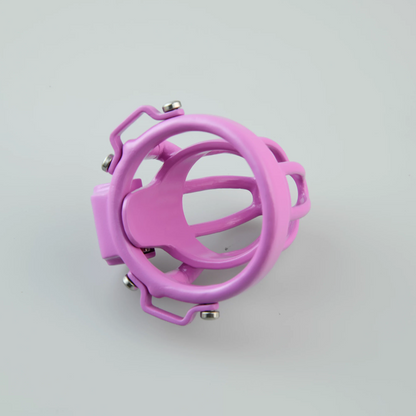 Custom Pink Steel Cock Cage - 6