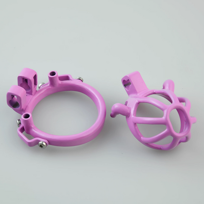 Custom Pink Steel Cock Cage - 3