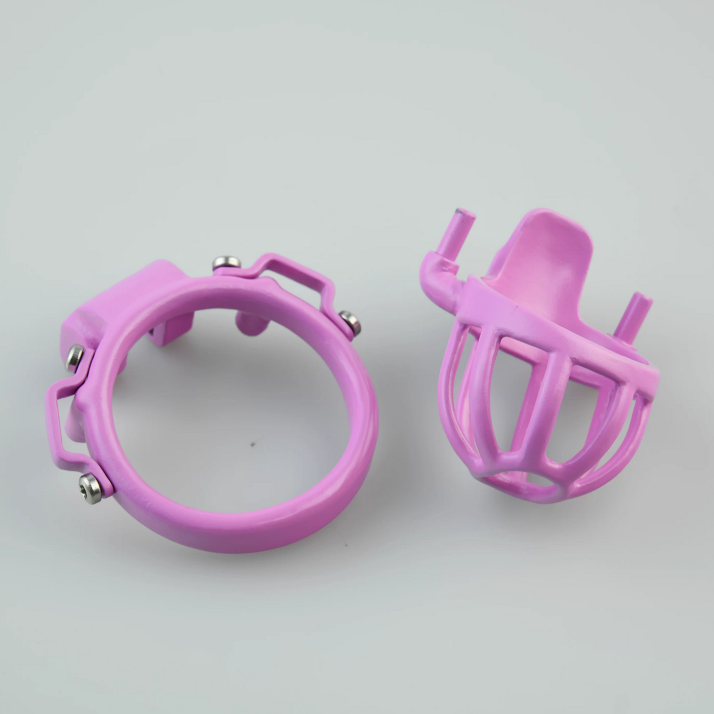 Custom Pink Steel Cock Cage - 7