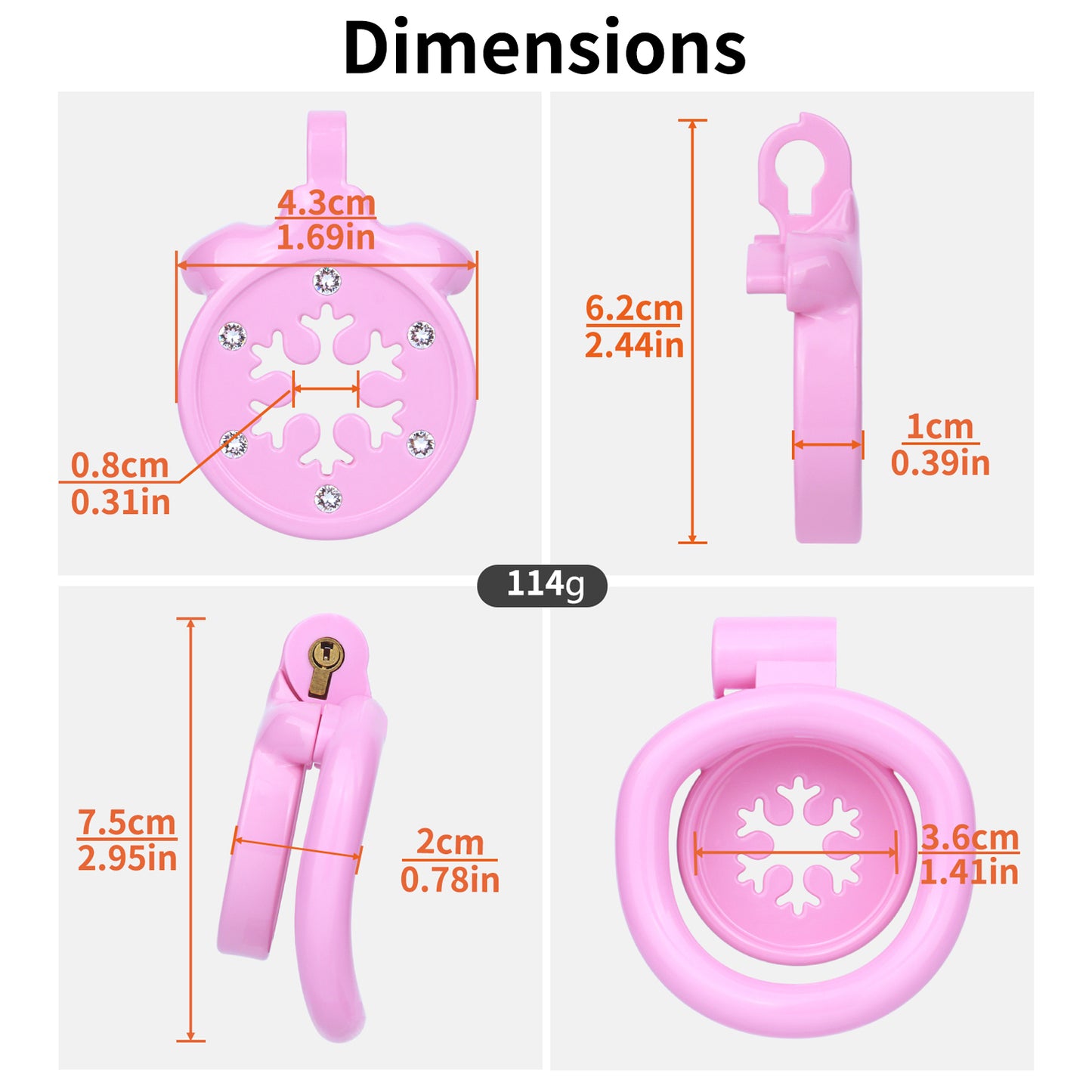 Diamond Flat Chastity Cage
