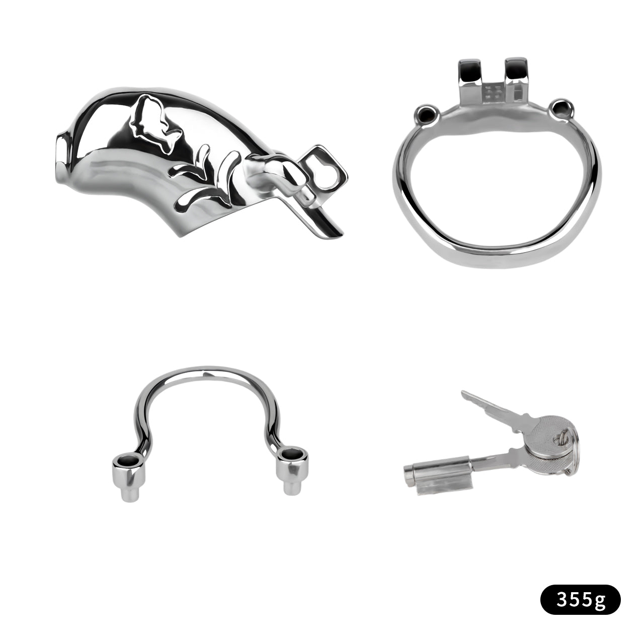 Dolphin Steel Chastity Cage with Anti-ring Removable - 1