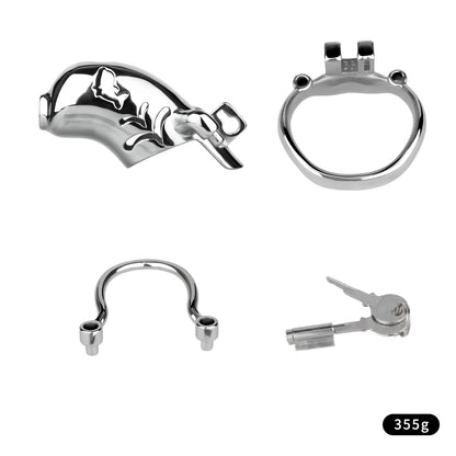 Dolphin Steel Chastity Cage with Anti-ring Removable - 1