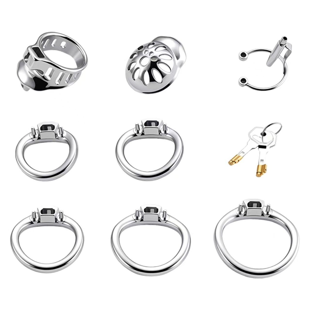 Double Locking Stainless Steel Chastity Cage