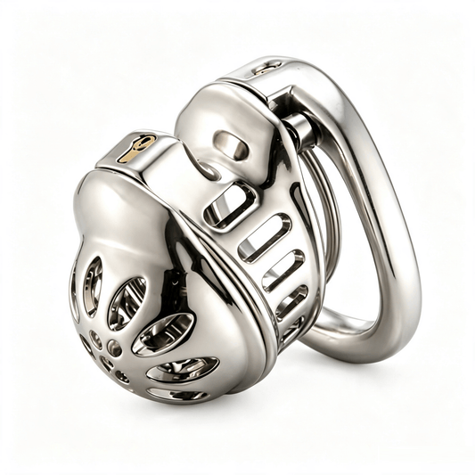 Double Locking Stainless Steel Chastity Cage