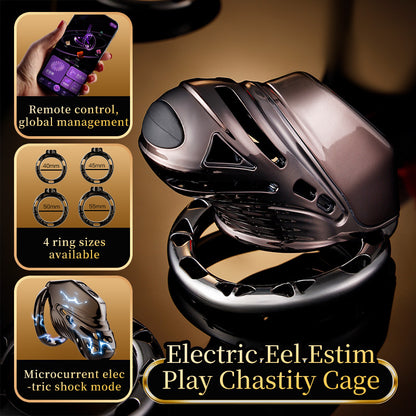 Electric Eel Estim Play Chastity Cage -2