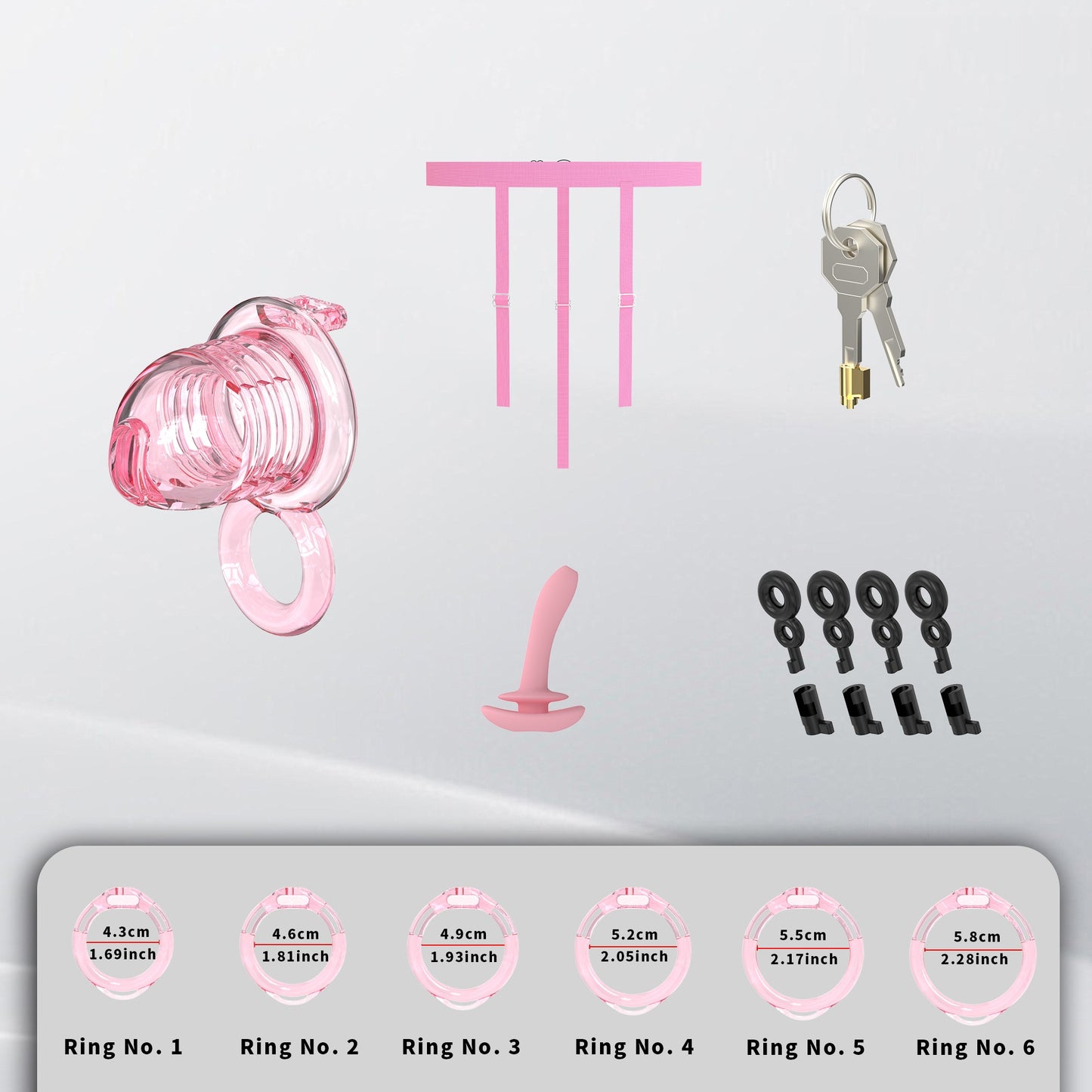 Extensible Silicone Chastity Cage With Vibration Plug