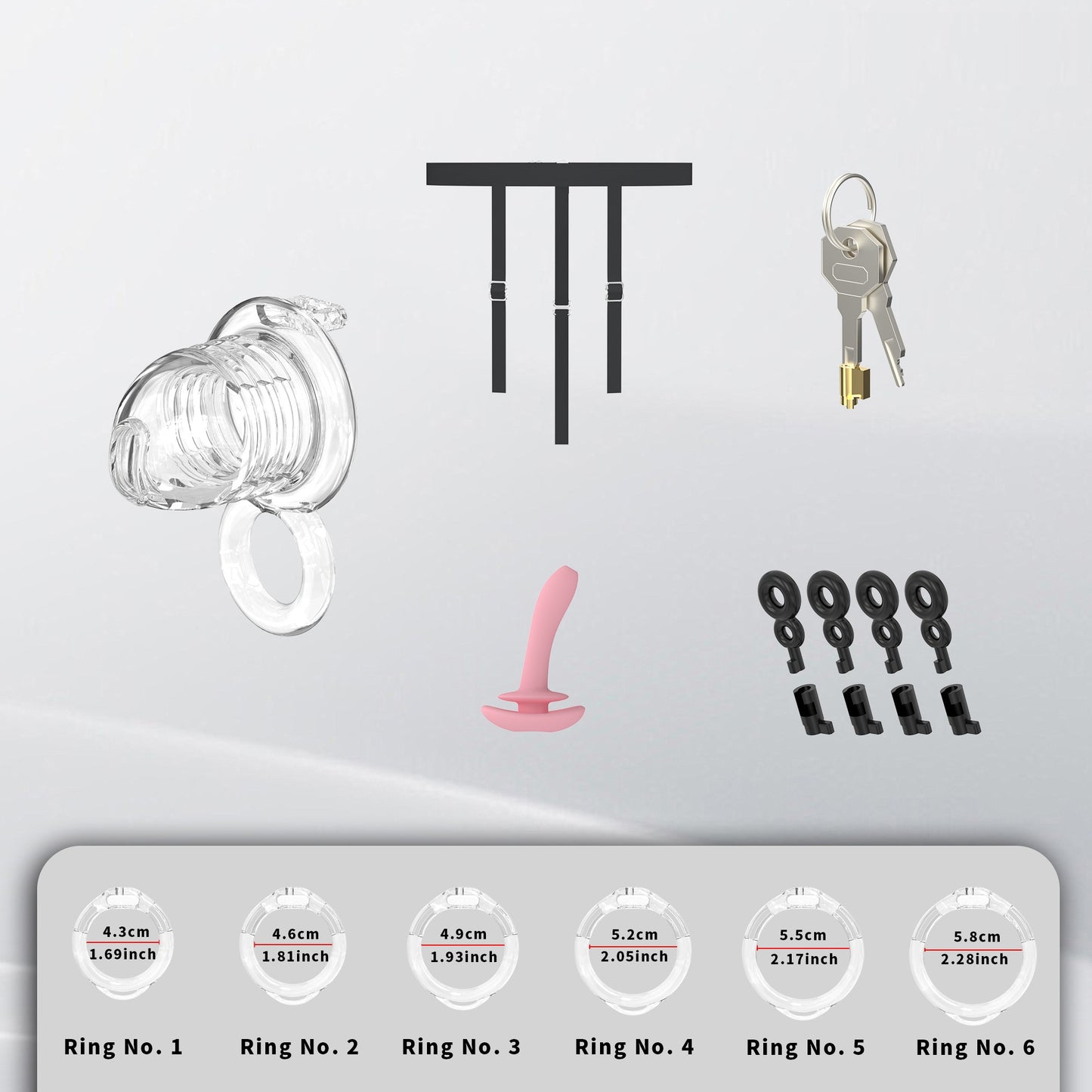 Extensible Silicone Chastity Cage With Vibration Plug