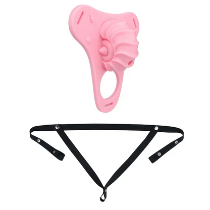 Fantasy Pink Conch Chastity Cage with Belt  14
