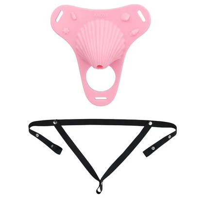 Fantasy Pink Conch Chastity Cage with Belt  21