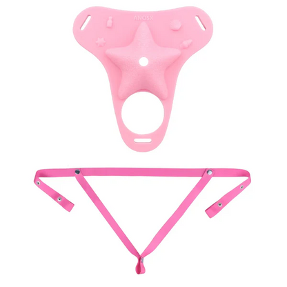 Fantasy Pink Conch Chastity Cage with Belt  30