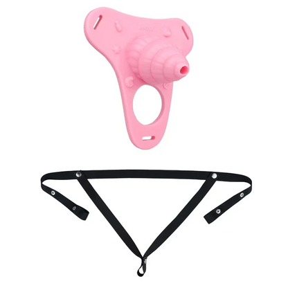 Fantasy Pink Conch Chastity Cage with Belt  9