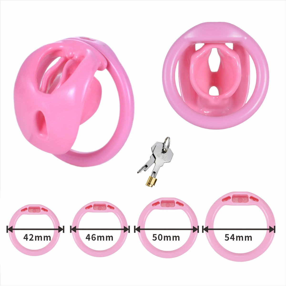 Pink standard cage with ring sizes