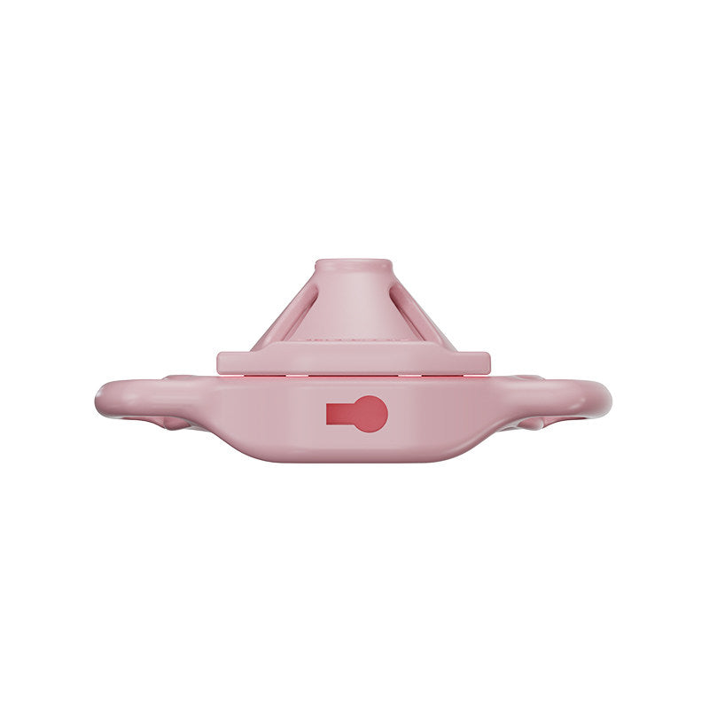 Pink Firefly chastity cage profile showing the lock opening