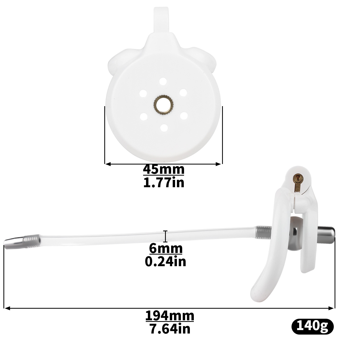 Flat Chastity Cage with Detchable Ball Catheter- 9